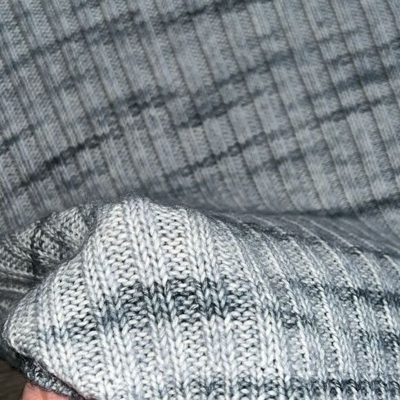 LUCKY BRAND Ribbed Knit Sweater Womens Large Multi Gray Striped Western Boho - Picture 6 of 9